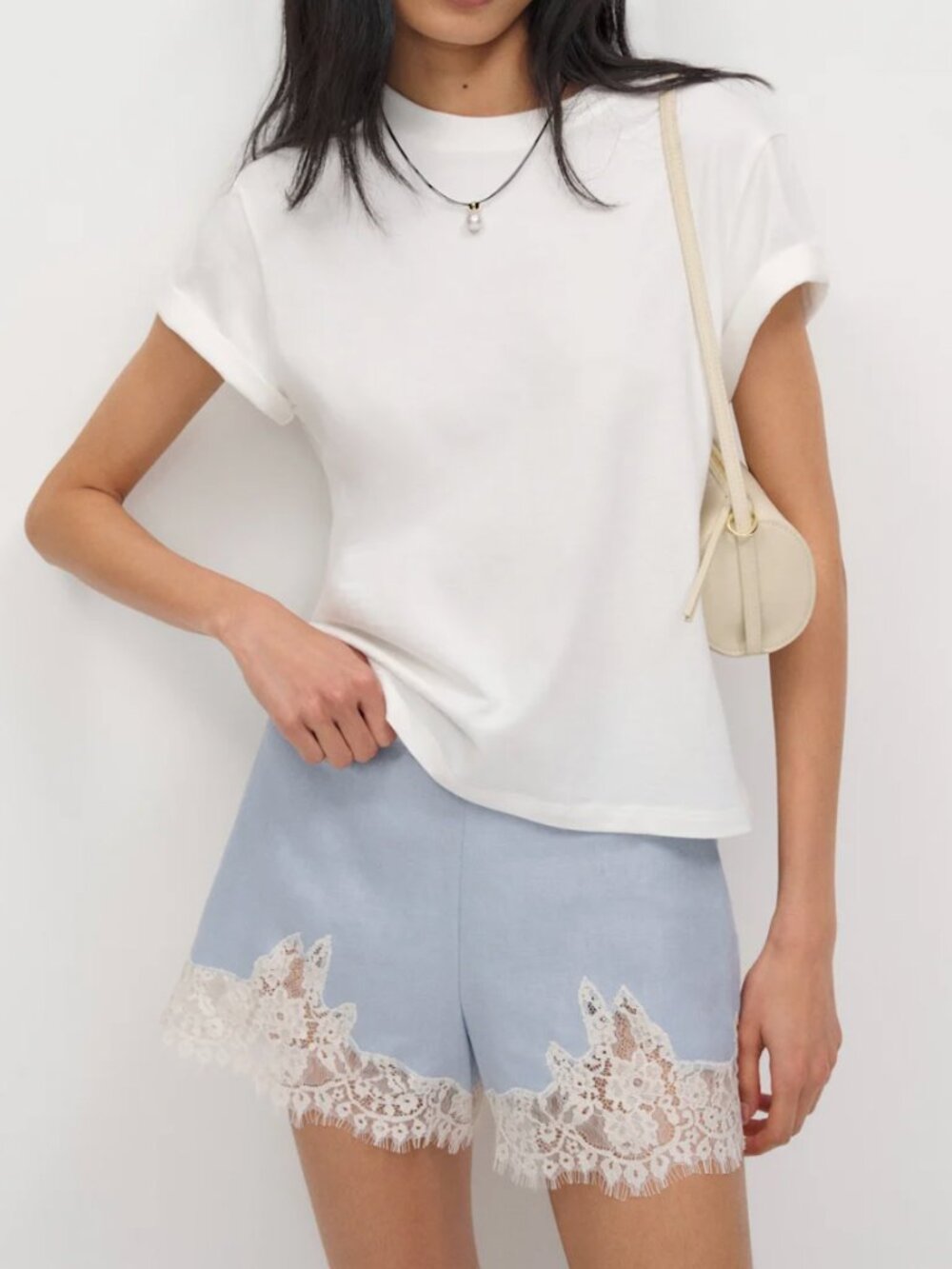 Reformation Fern Linen Short - Cloud Blue Lace French Causal - Picture 1 of 9